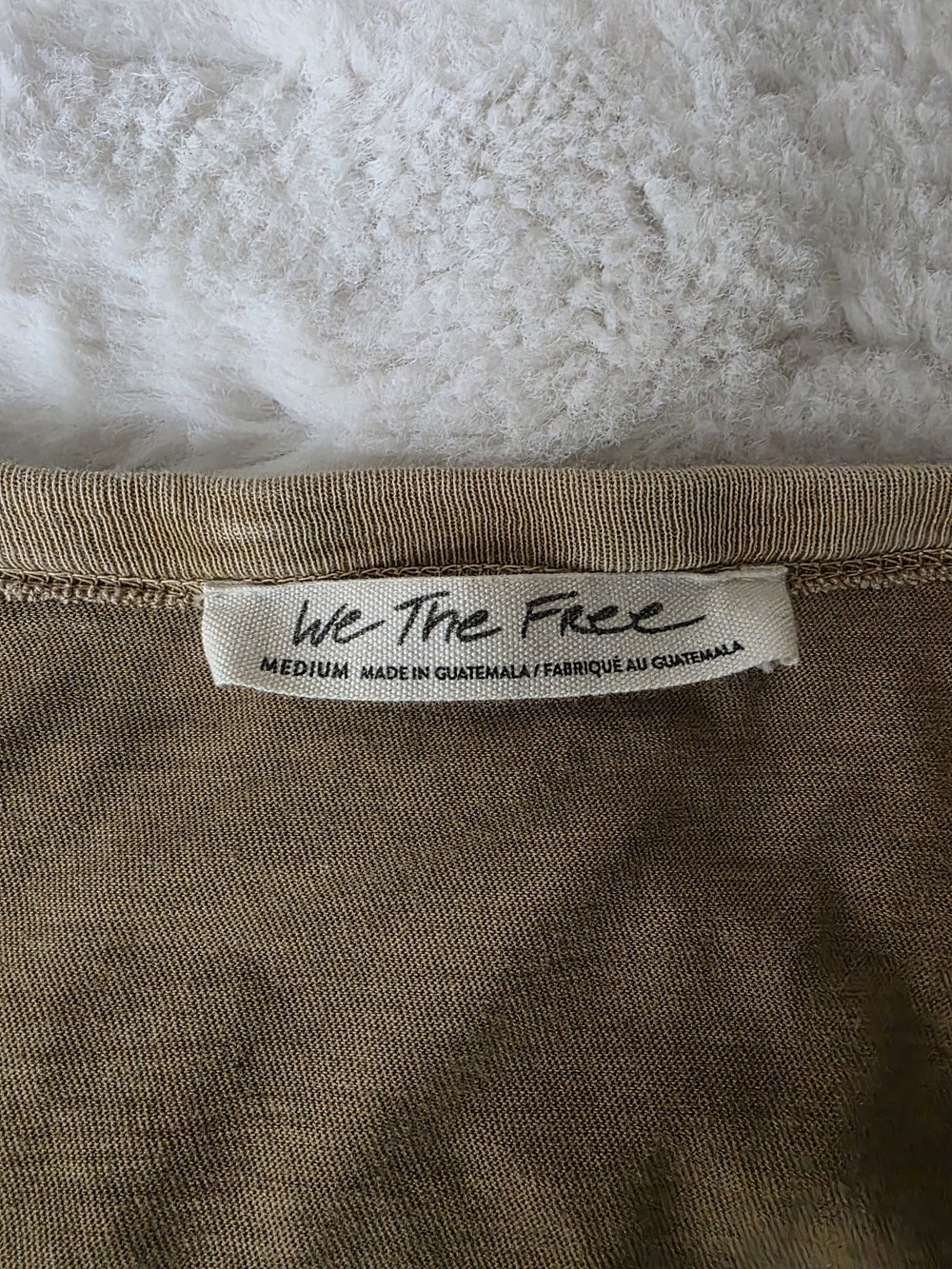 We The Free One-Shoulder Crop Top in Olive/Khaki - Picture 3 of 3